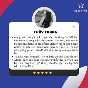 Thùy Trang review khóa học Tester tại CodeStar